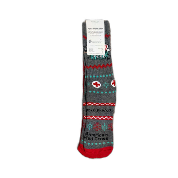 Friends TV Show Holiday Crew Socks One Size New with Tags American Red Cross - Picture 2 of 5